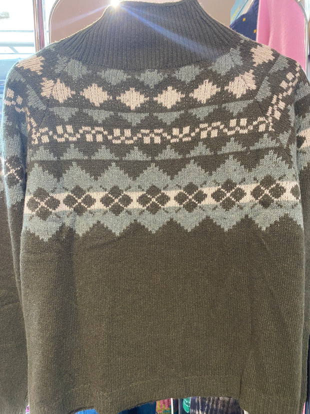 Fairisle Cashmere Funnel Neck Jumper