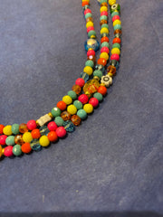 Festival Three Chain Beaded Necklace