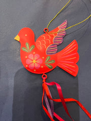 Tin Floral Bird Decorations