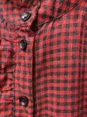 Luna Llena Red Checked Blouse