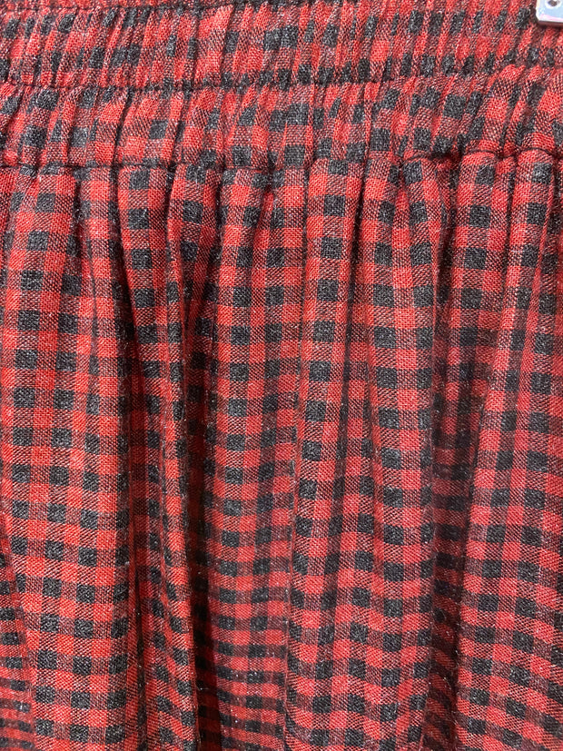 Luna Llena Red Checked Skirt