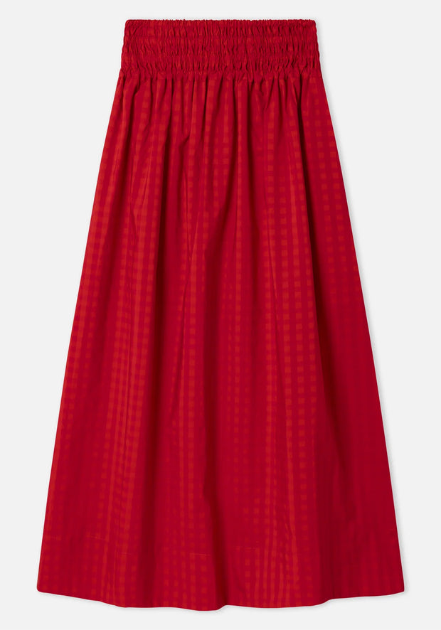 Dr Bloom Cute Checked Skirt - Red