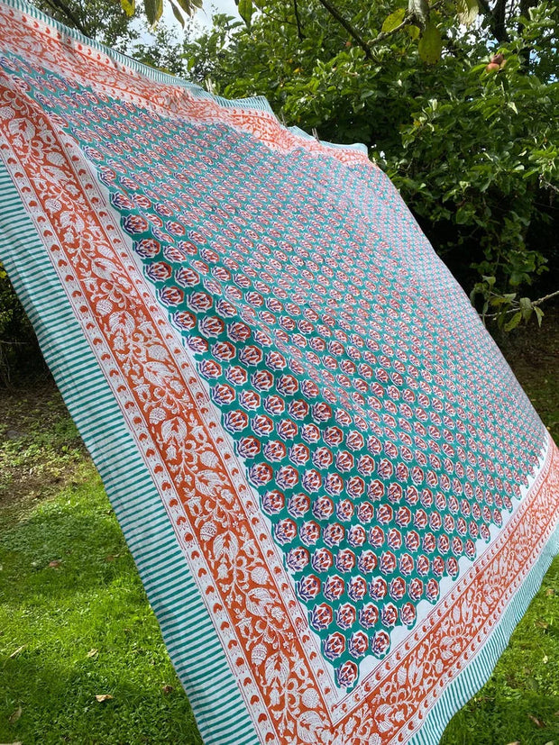 Twizzell Indian Block Print Tablecloth