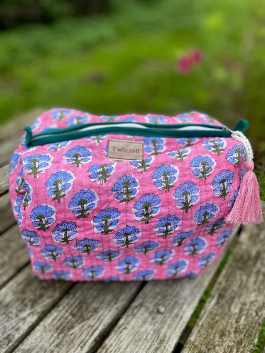 Twizzell Indian Block Print Wash Bags - Large