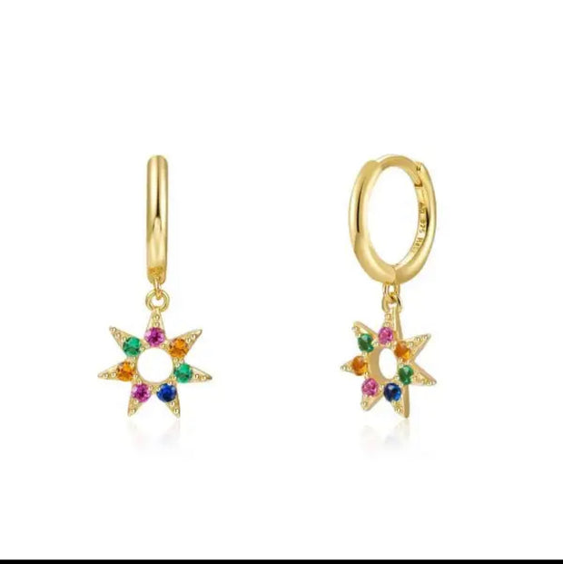 Kimmy Star Multi Coloured Drop Earrings