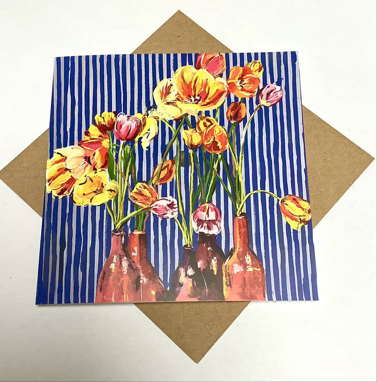 Tamsyn Gregory Card - Stripes & Tulips