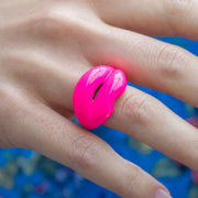 Neon Pink HOTLIPS Ring by Solange