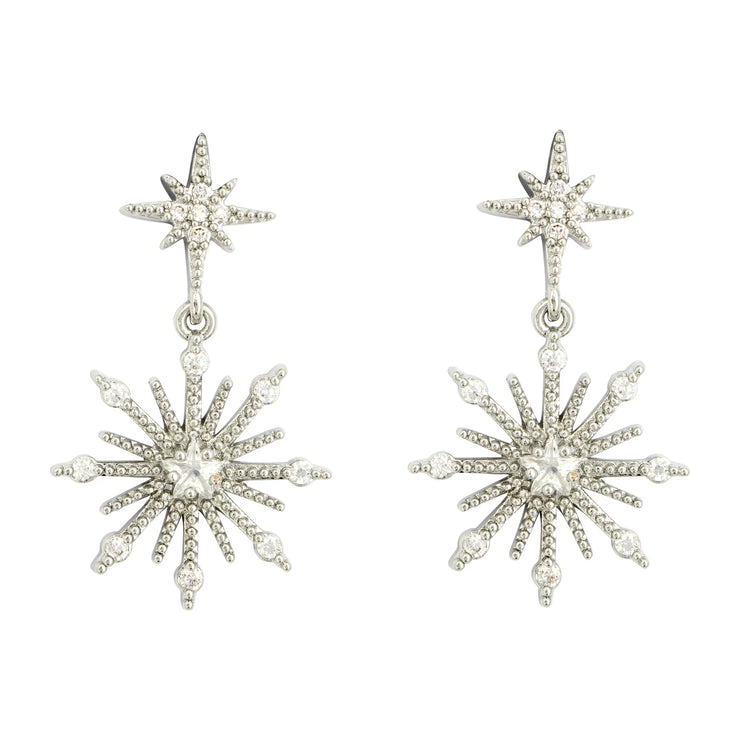 Ashiana Northern Silver Star Stud Earrings