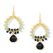 Ashiana Frida Earrings - Aqua & Navy