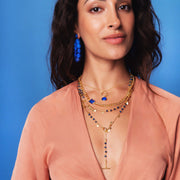 Ashiana Ruby T-Bar Necklace in Blue Jade