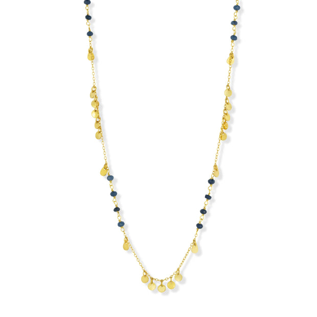 Ashiana Ruby T-Bar Necklace in Blue Jade