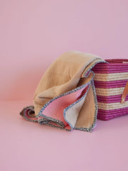 Cotton Quilt - Beige & Soft Pink