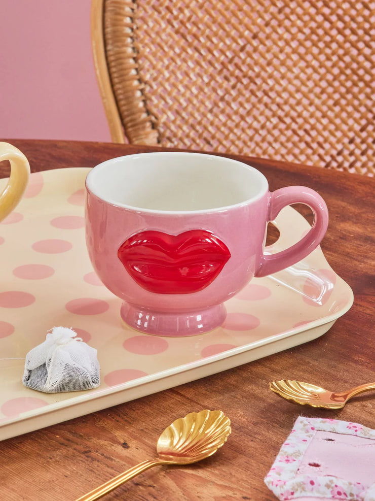 Pink Ceramic Lips Mug