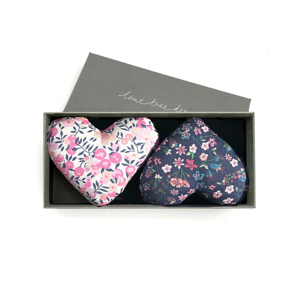 Liberty Print Lavender Hearts - Box of 2
