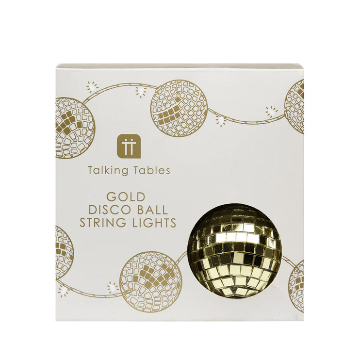 Luxe Gold Disco Balls String of Lights