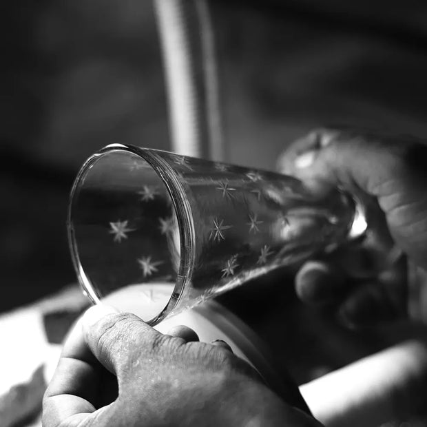 Etched Prosecco Glasses - Stars