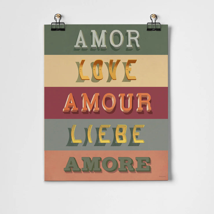 Roomytown Fine Art Prints A3 - Amor, Love, Amour