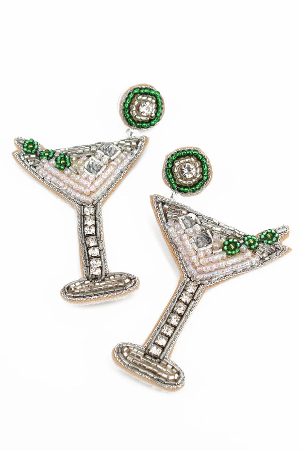 My Doris Beaded Earrings - Martini Cocktail