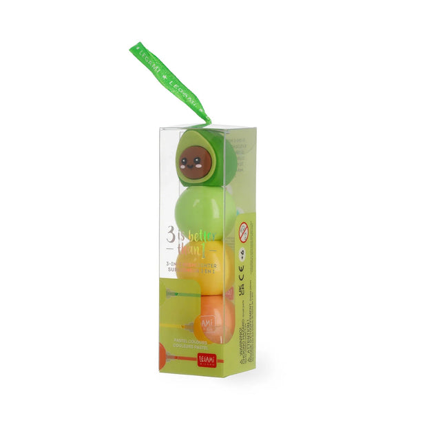 Legami Avocado 3-in-1 Highlighter Pens