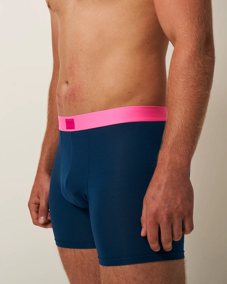 Stripe & Stare Men's Boxer Shorts In Midnight Blue