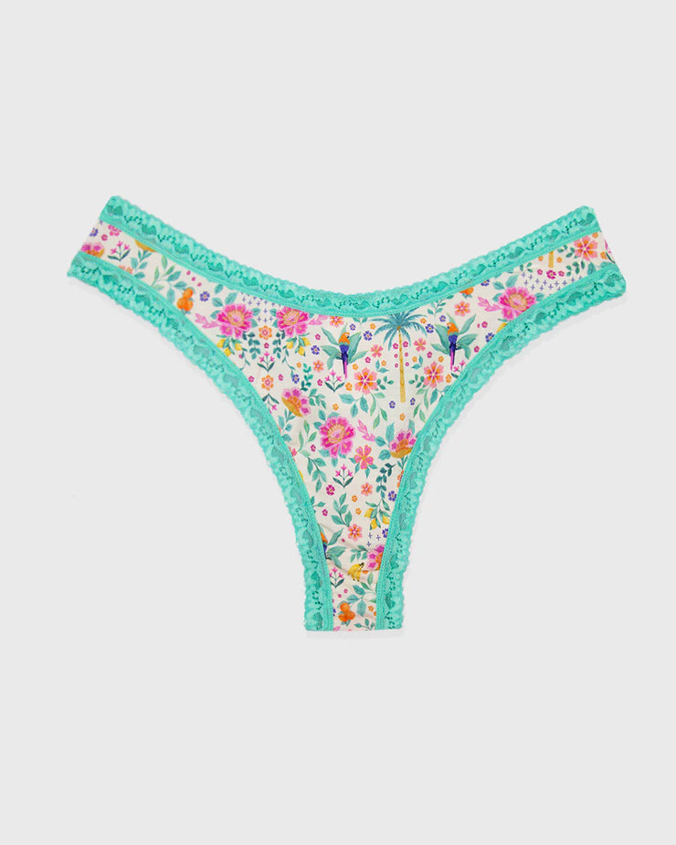 Stripe & Stare Thong - Mexicana Mint Trim