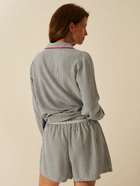 Stripe & Stare Stripe Pyjama Shorts - Midnight Stripe