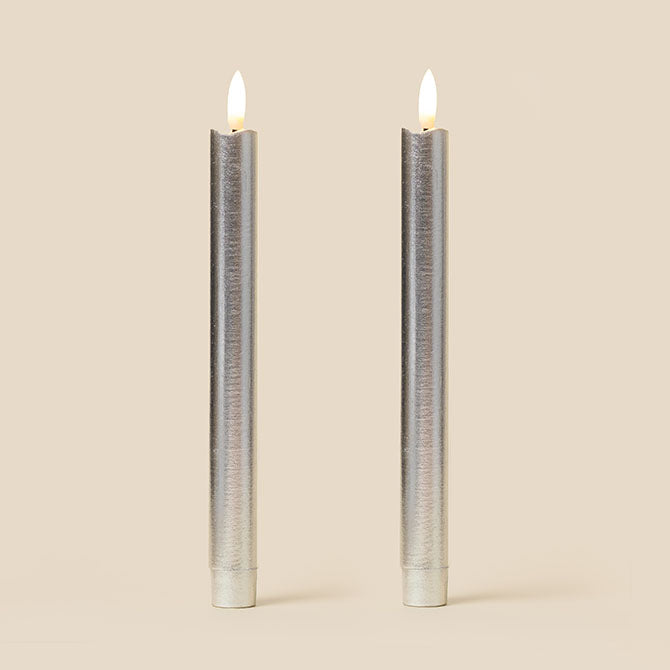 Tinkalink Fabric Wrapped LED Candles x 2 - Metallics