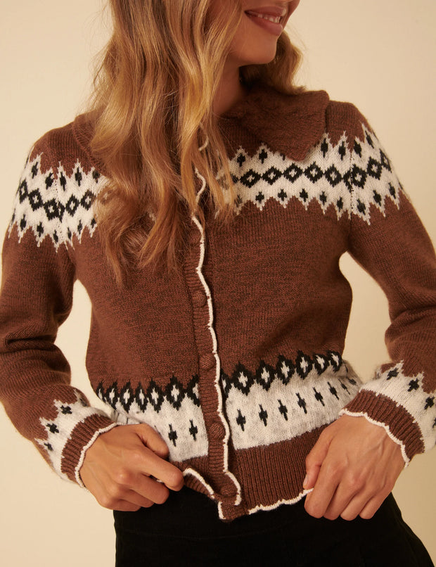 Nobody's Child Fairisle Cardigan