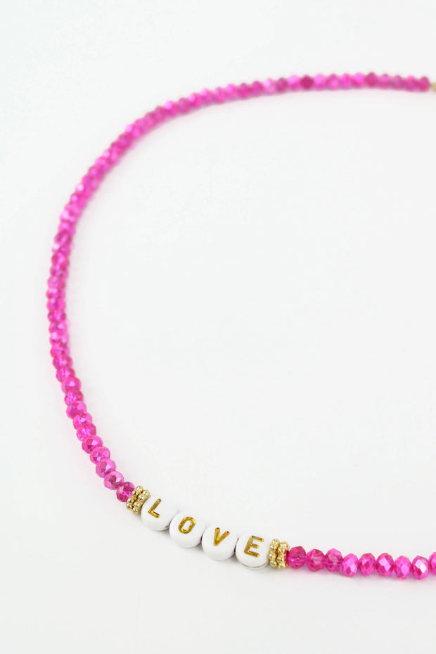 My Doris Beaded Necklace - Pink 'Love'