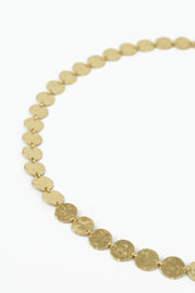 My Doris Gold Hammered Disc Necklace - Short