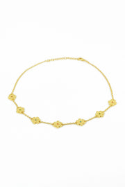 Gold Hammered Flower Necklace