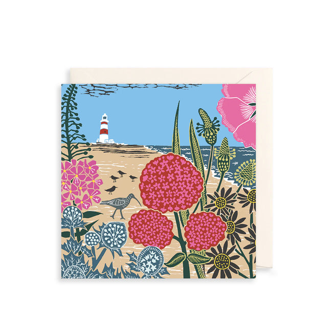 Beach & Lighthouse Greeting Card