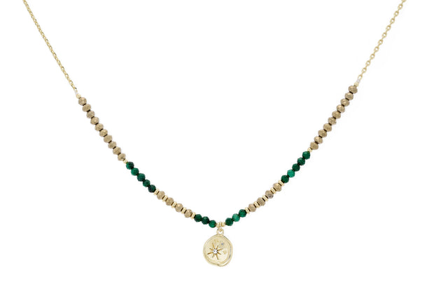 Boho Betty Necklace - Allat Malachite & Gold Necklace