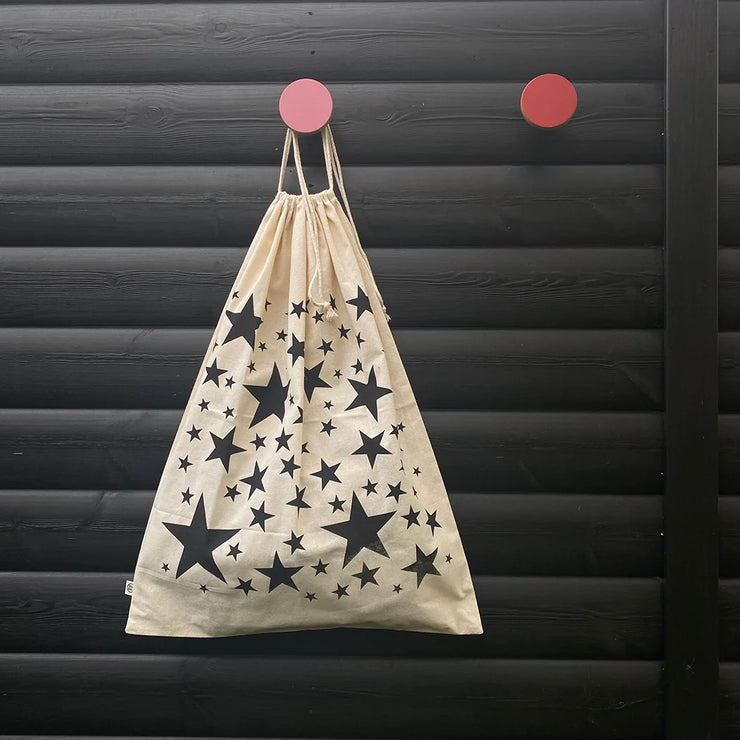 Star Drawstring Bag - Black Stars