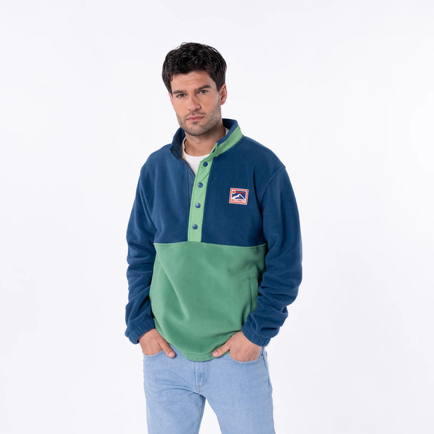 Billybelt Retro Polar Fleece Sweatshirt - Navy & Green