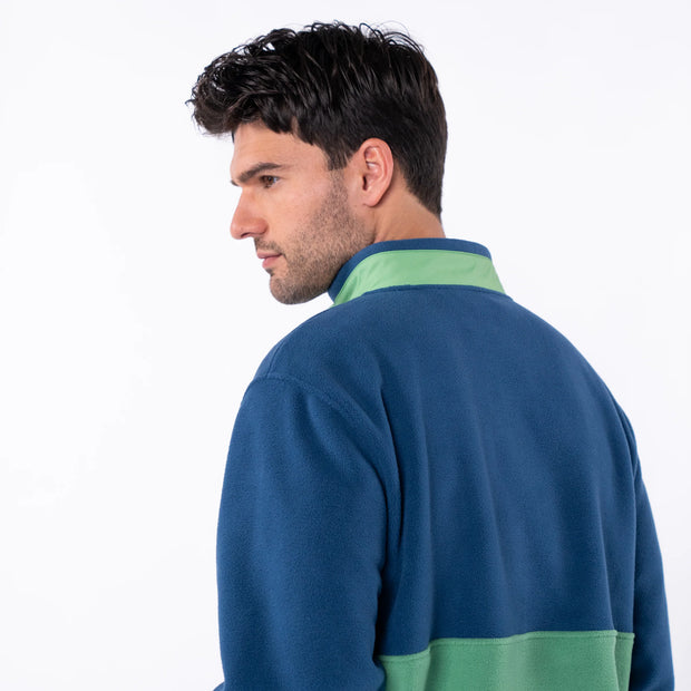Billybelt Retro Polar Fleece Sweatshirt - Navy & Green