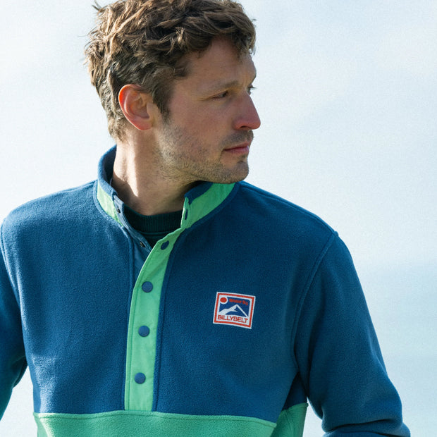 Billybelt Retro Polar Fleece Sweatshirt - Navy & Green