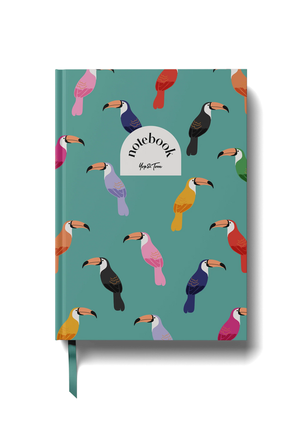 Yop & Tom Lined Hardback Notebooks - Toucan Tapestry