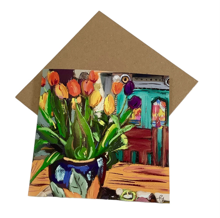 Tamsyn Gregory Card - Tulips in Lynne's Kitchen