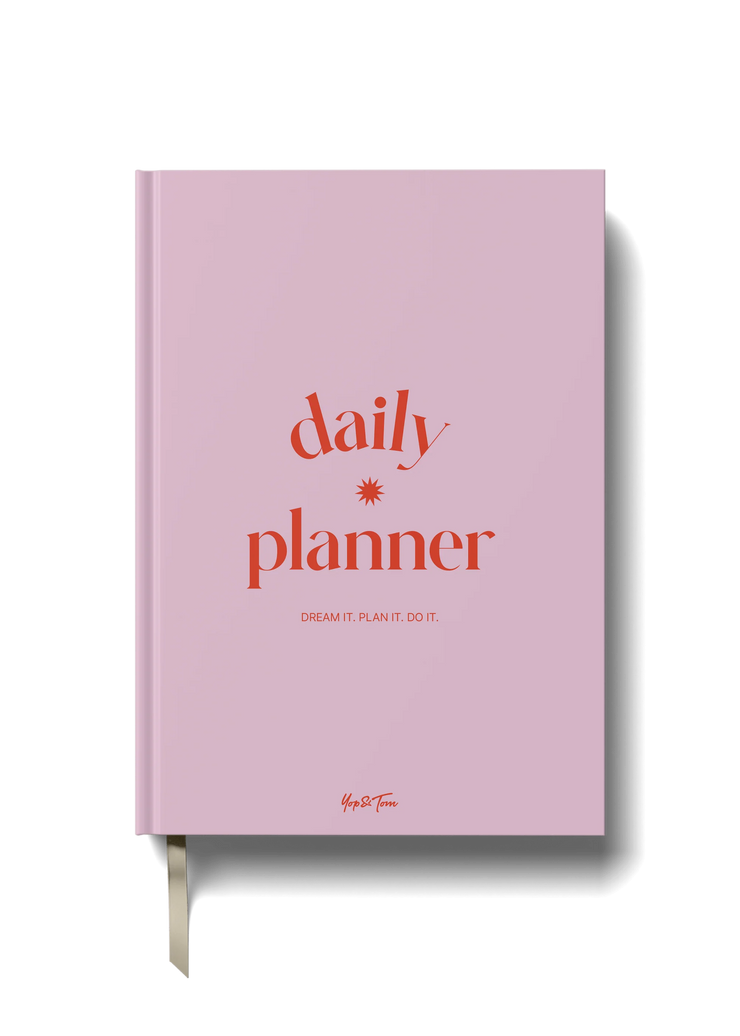 Yop & Tom Hardback Daily Planner - Pink & Red