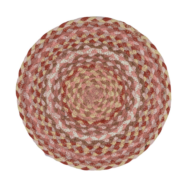 Braided Rug Company Jute Placemats Set of 6 - Coral