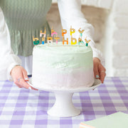 Happy Birthday Rainbow Gold Dipped Candles