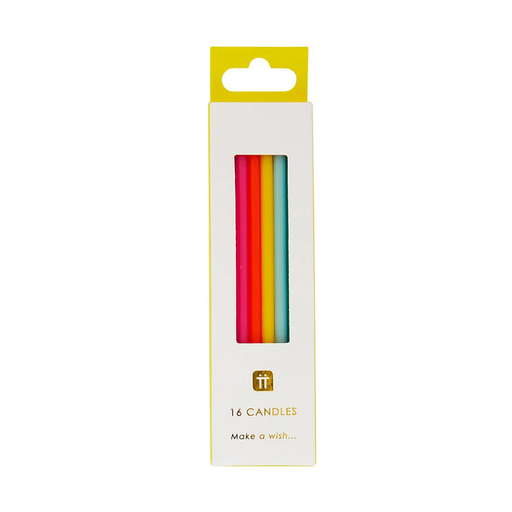 Rainbow Brights Birthday Candles - 16 Pack