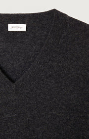 American Vintage Raxow V Neck Jumper - Charcoal