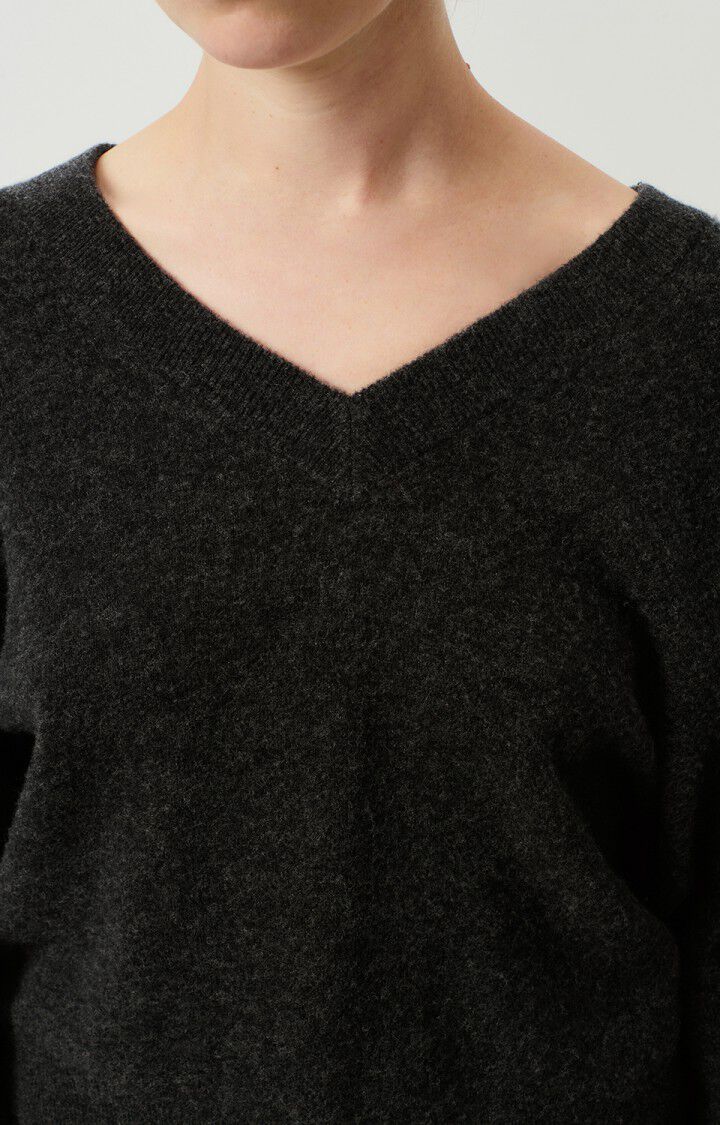 American Vintage Raxow V Neck Jumper - Charcoal