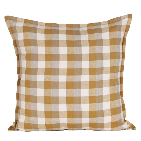 Raine & Humble Double Check Cushion in Yellow Sunset