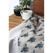 Raine & Humble Set of 2 Tea Towels - Honey Bee Prussian Blue