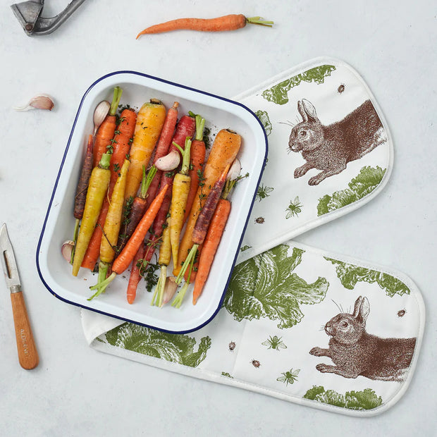 Thornback & Peel Double Oven Glove - Rabbit & Cabbages