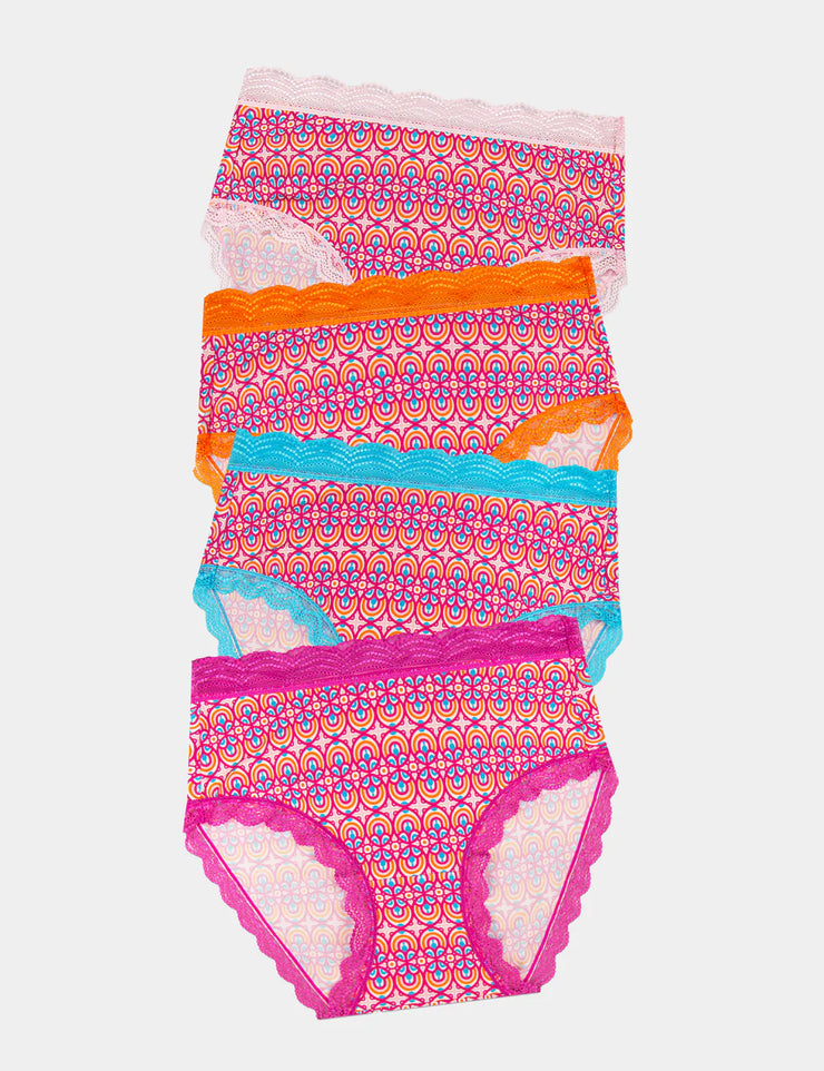Stripe & Stare High Rise Knickers Box of 4 - Retro Geo