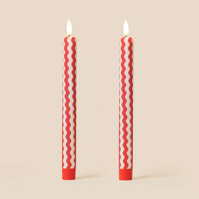 Tinkalink Fabric Wrapped LED Candles x 2 - Rick Rack